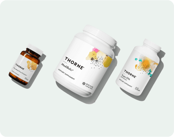 Three Thorne supplement bottles
